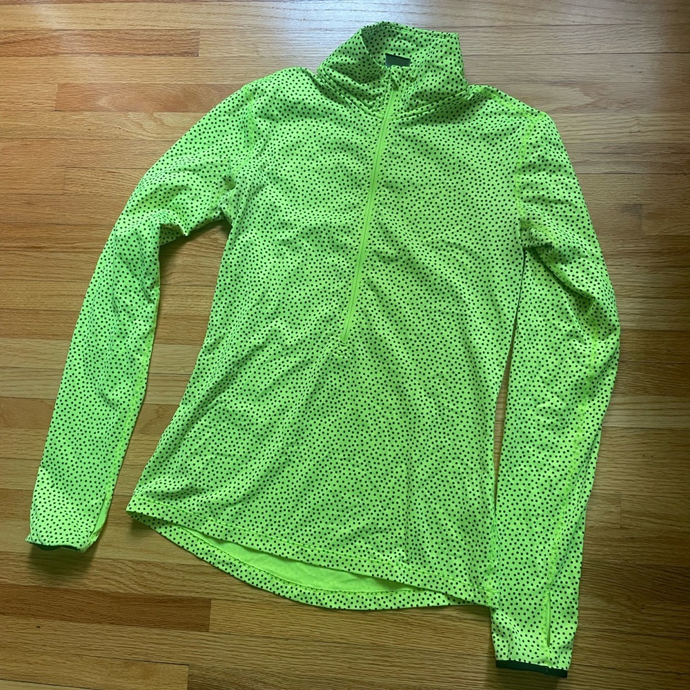 Nike Neon Green Drifit Quarter Zip Top